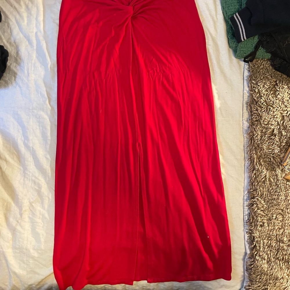 Reformation Vibrant Red Maxi Skirt